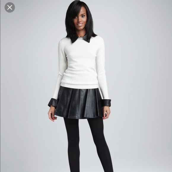 Dresses & Skirts - Leather Wrap around Skater Mini Skirt Black